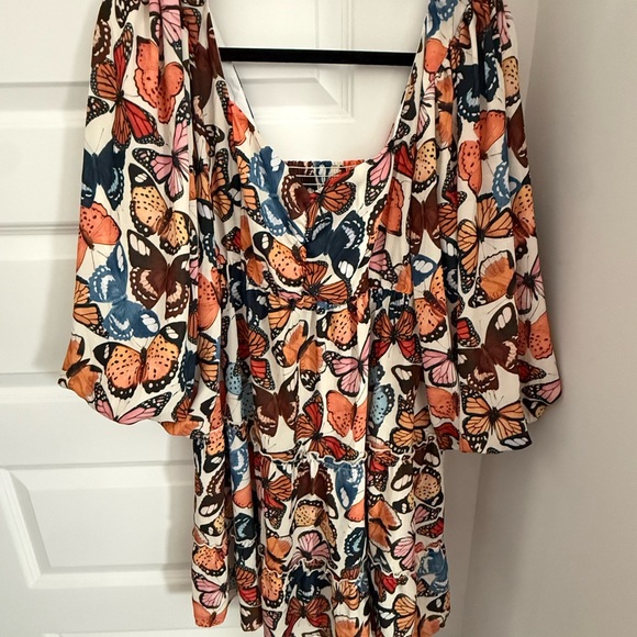 Show Me Your MuMu Butterfly Print Dress with Bell Sleeves - Picture 5 of 7